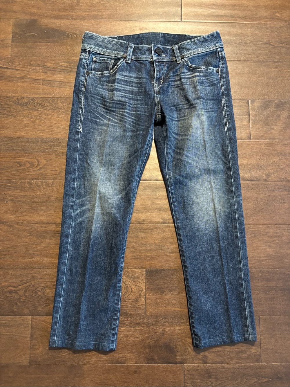 Y2K Levis Low Rise Straight Leg Stretch Jeans Dark Wash Size 26